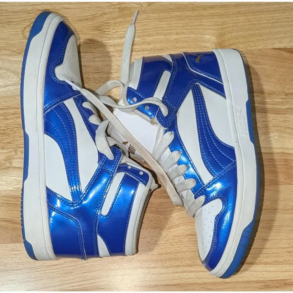 Puma SoftFoam+ Shoes Mens 8 Blue White High Top Basketball Sneakers 399620-01